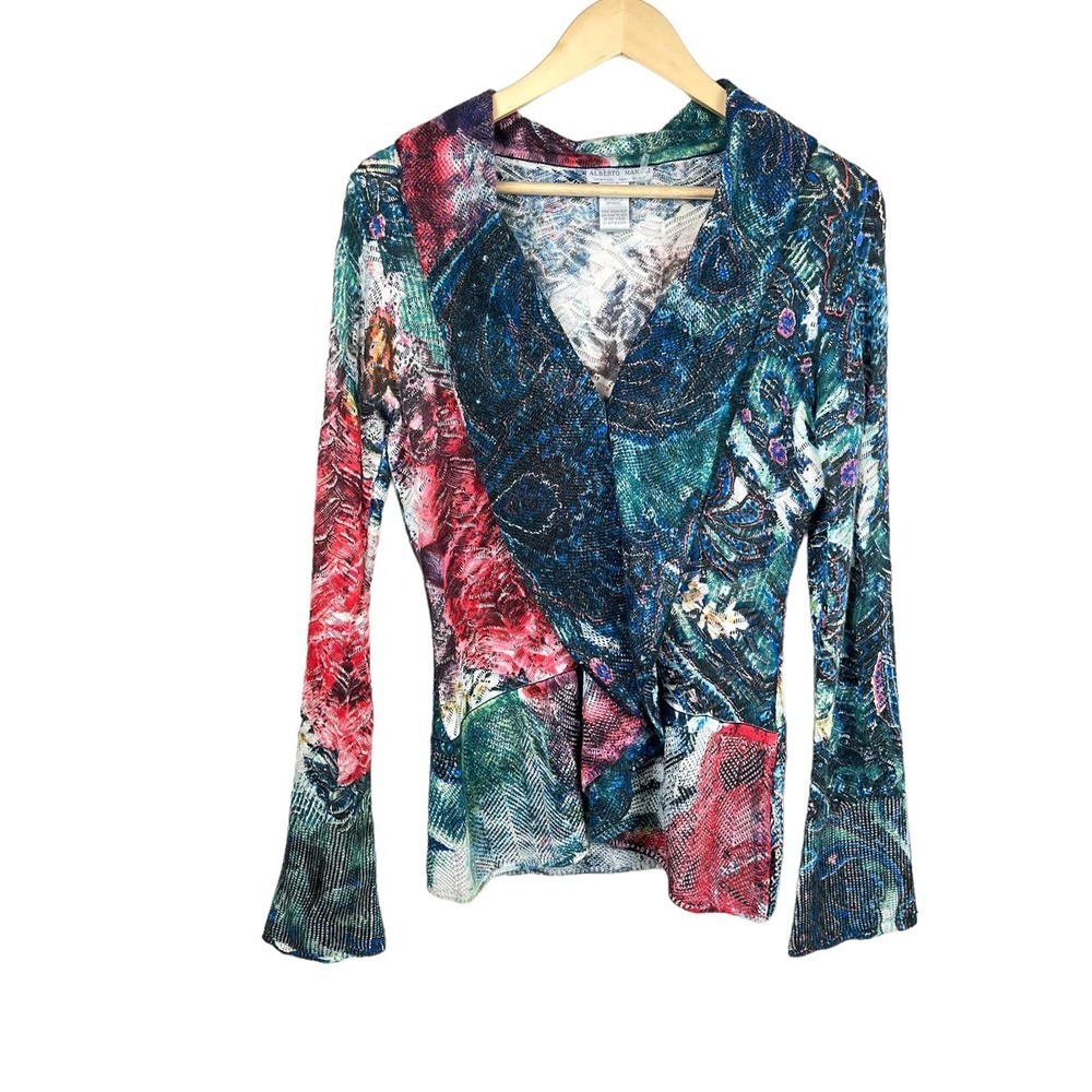 Alberto Makali wool blend‎ Y2K artsy cardigan size L